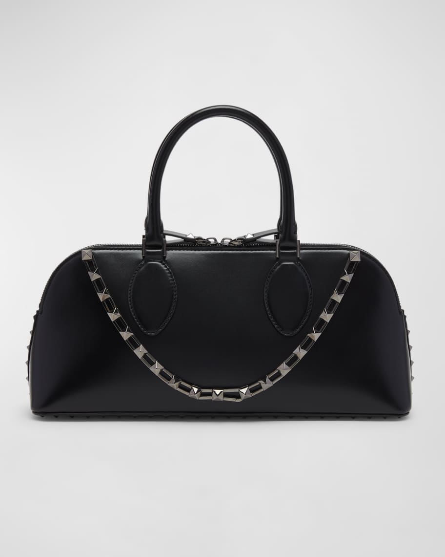 Valentino Garavani Rockstud Glossy Leather TopHandle Bag Neiman Marcus