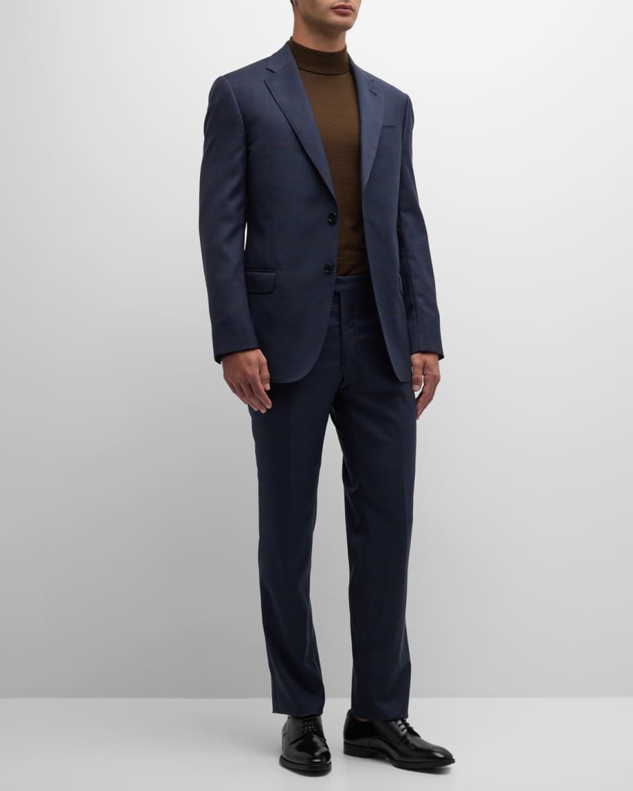 Emporio Armani Men's Windowpane Wool Suit | Neiman Marcus
