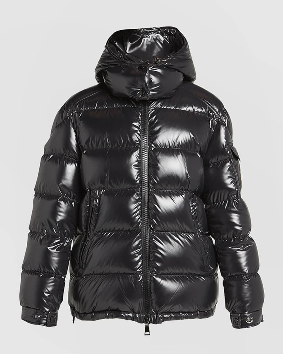 Louis Vuitton Glossy Puffer Jacket, Black, 38