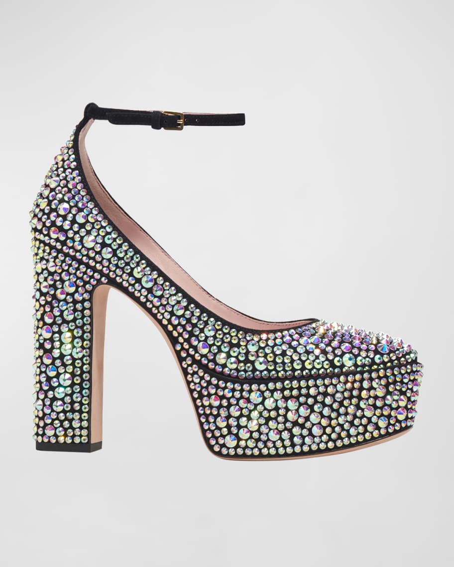 kate spade new york gia crystal ankle-strap platform pumps