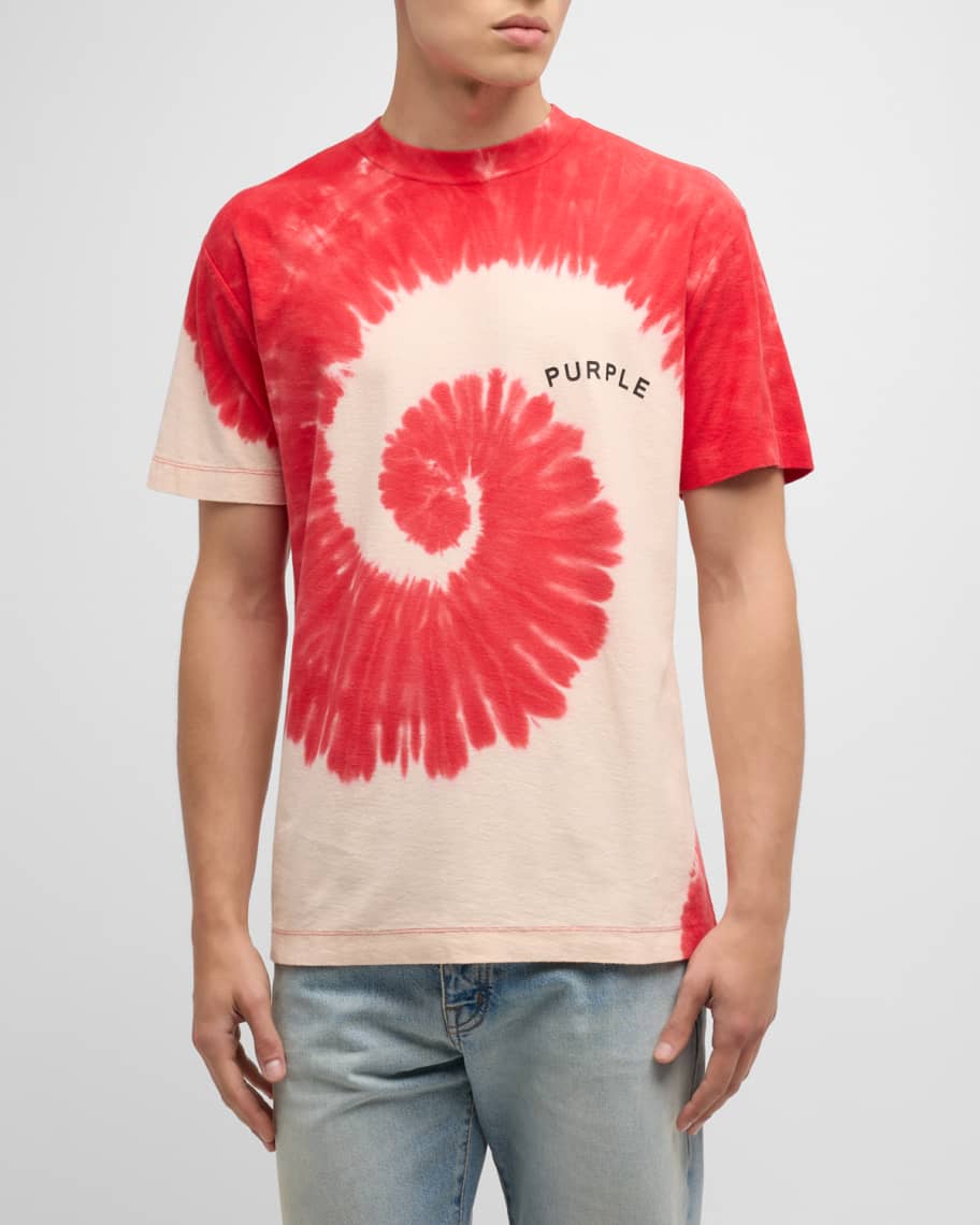 PURPLE Men's Tie-Dye Textured Jersey T-Shirt | Neiman Marcus