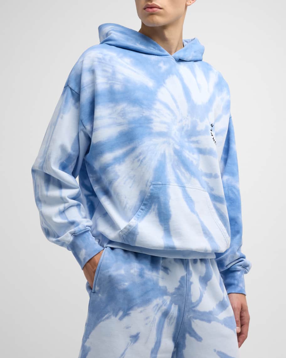 PURPLE Men's Tie-Dye French Terry Oversized Hoodie | Neiman Marcus