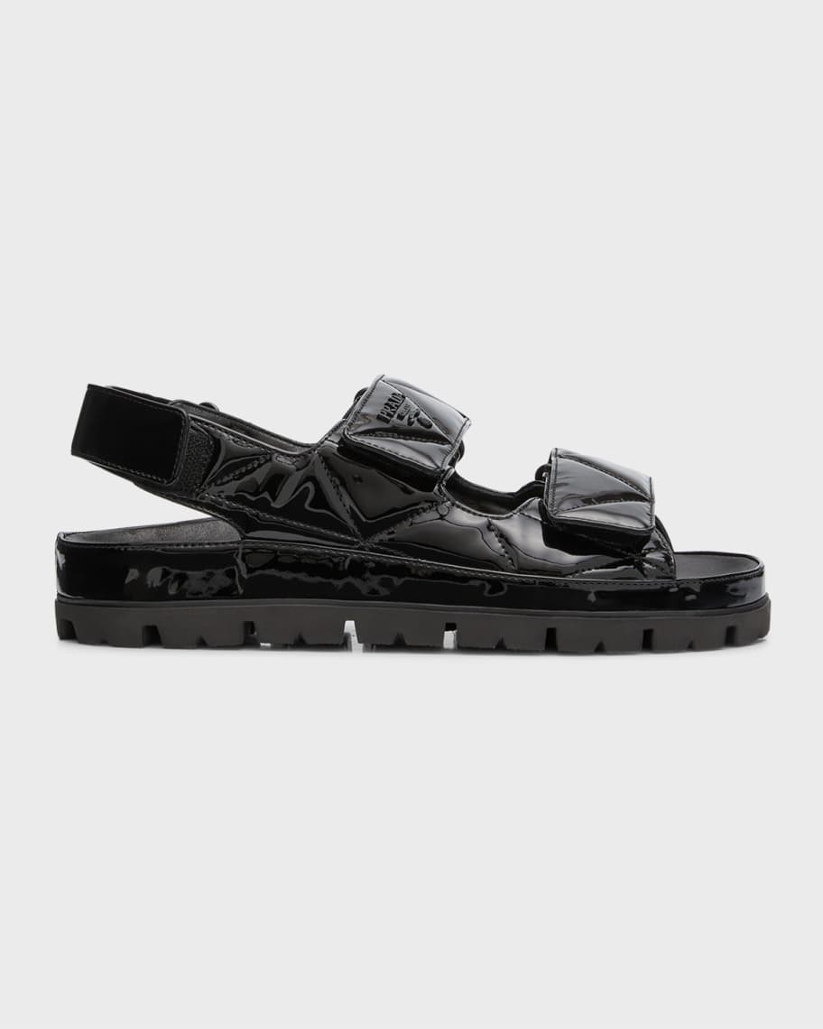 フラットシューズ PRADA Patent leather slingback Patent leather slingback flats in black - Prada | Mytheresa
