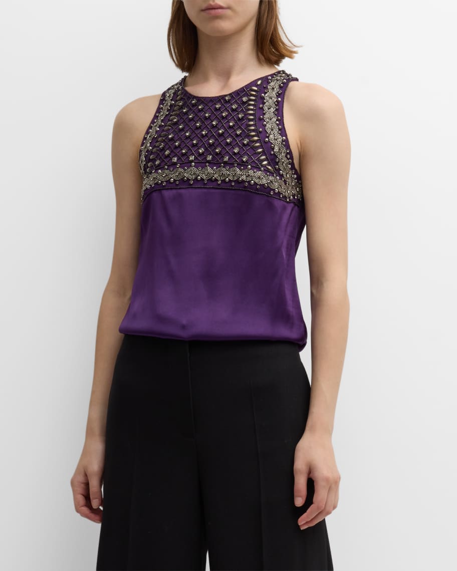 Alberta Ferretti Women's Silk Sleeveless Shirt Blue main image 1