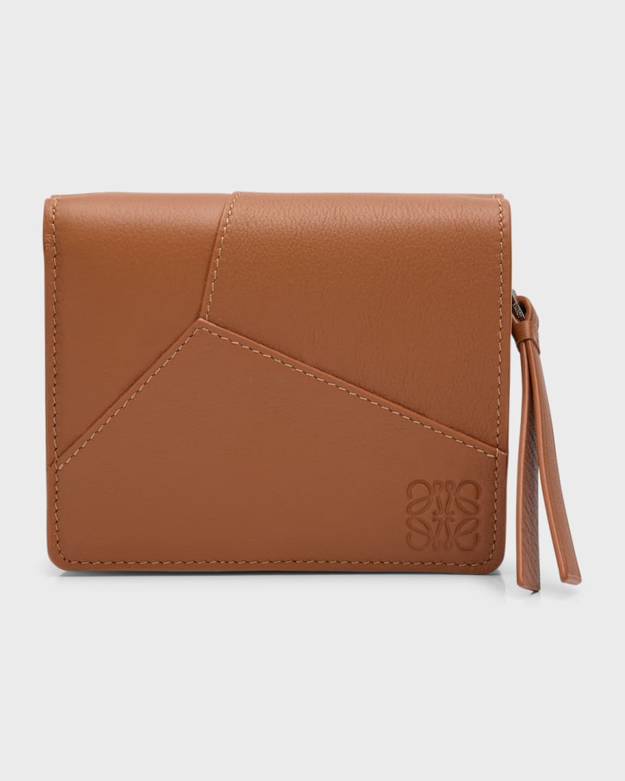 【LOEWE】PUZZLE WALLET Loewe Puzzle Edge Compact Wallet in Leather with Zipper