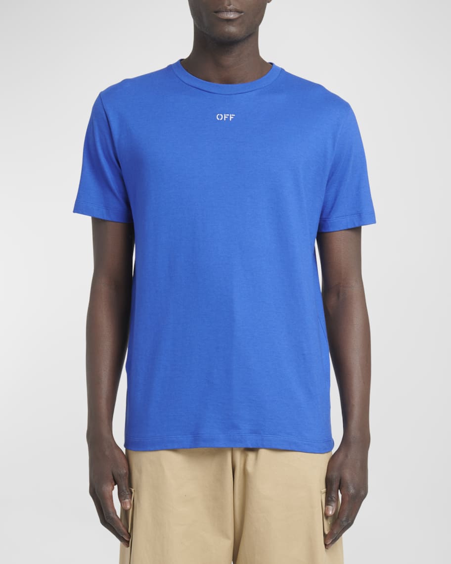Off-White Men's Stitched Arrow Slim T-Shirt, Blue White, Men's, M, Shirts Tops Short-Sleeve T-shirts Tees