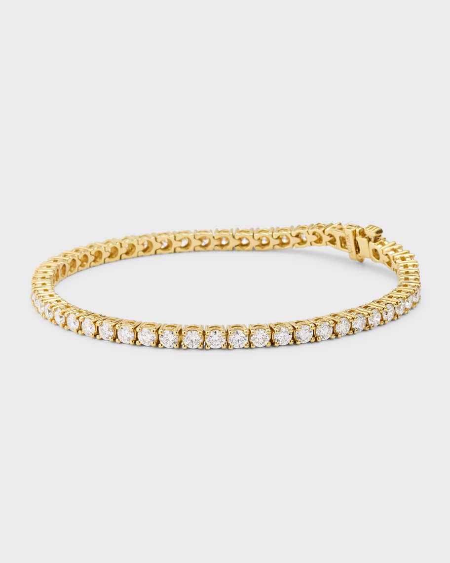 Neiman Marcus Diamonds 18K Yellow Gold Diamond Tennis Bracelet, 5.3tcw
