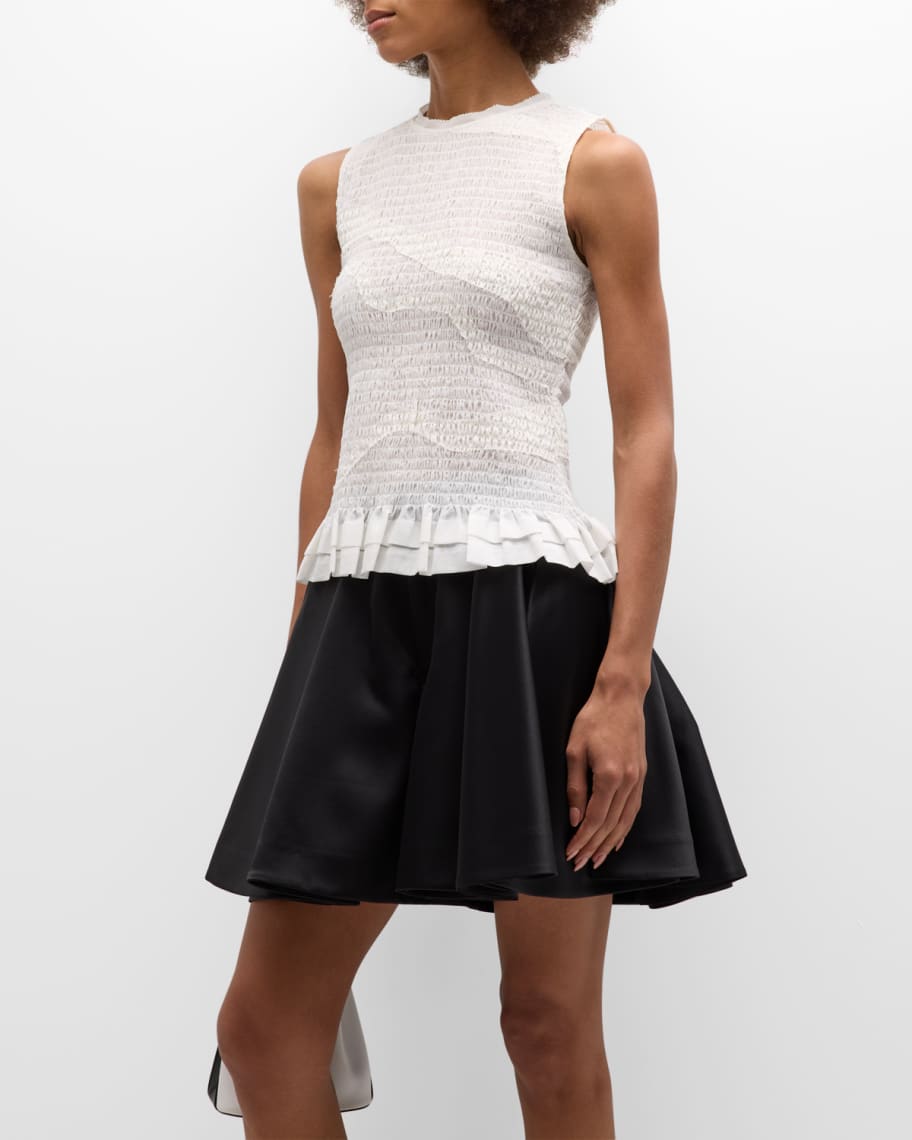 3.1 Phillip Lim Smocked Cotton Voile Tank Top Neiman Marcus