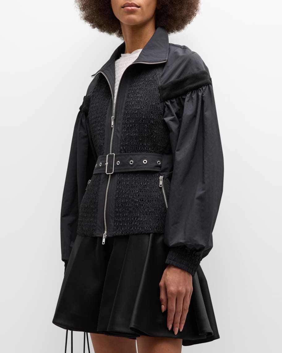 3.1 Phillip Lim Recycled Tech-Poly Smocked Jacket | Neiman Marcus
