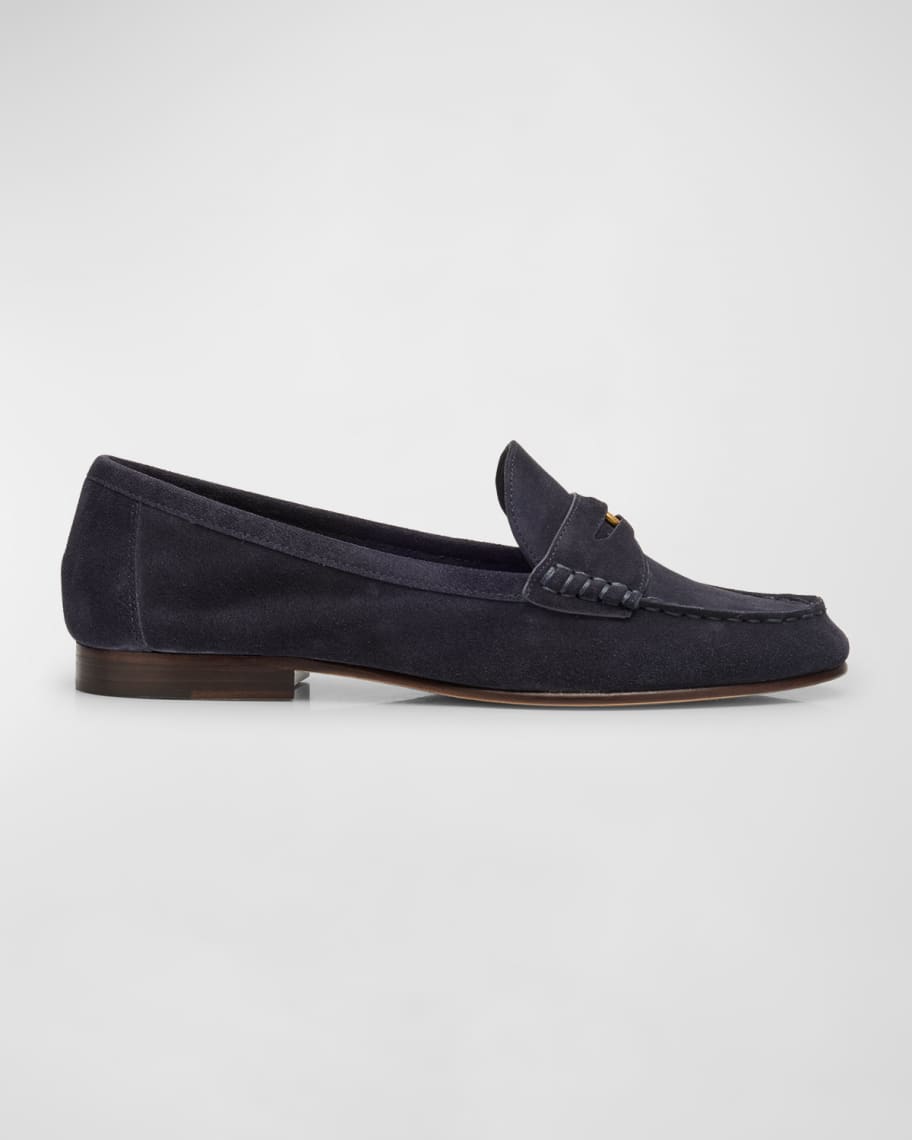 Veronica Beard Suede Coin Penny Loafers | Neiman Marcus