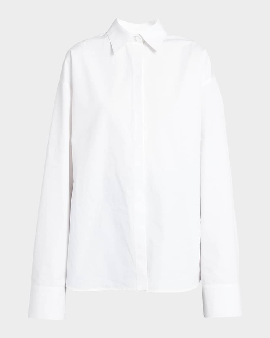 Valentino Garavani Women White Cotton Blend Blouse