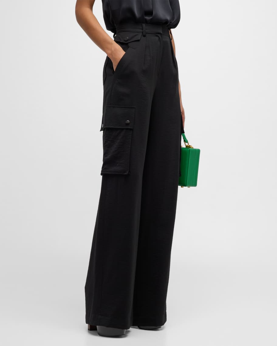 Ramy Brook Emil Wide-Leg Relaxed Cargo Pants | Neiman Marcus