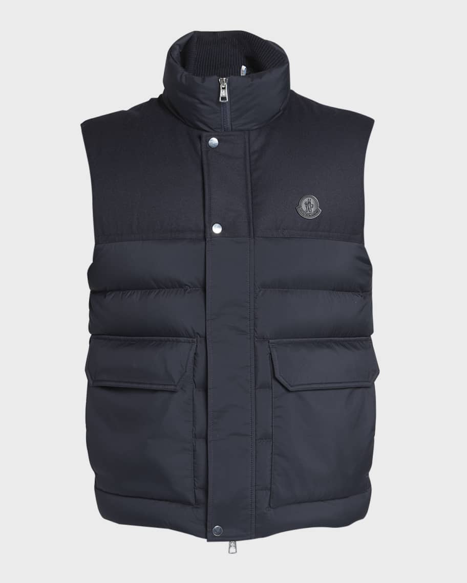 Moncler mixed media puffer vest jacket 2025
