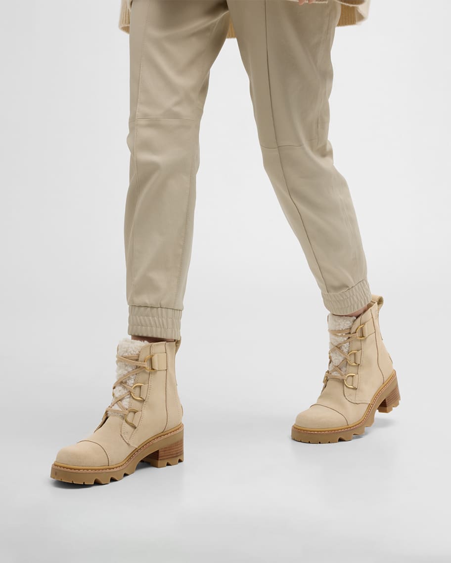 Image 2 of 6: Joan Suede Faux Fur Lace-Up Boots