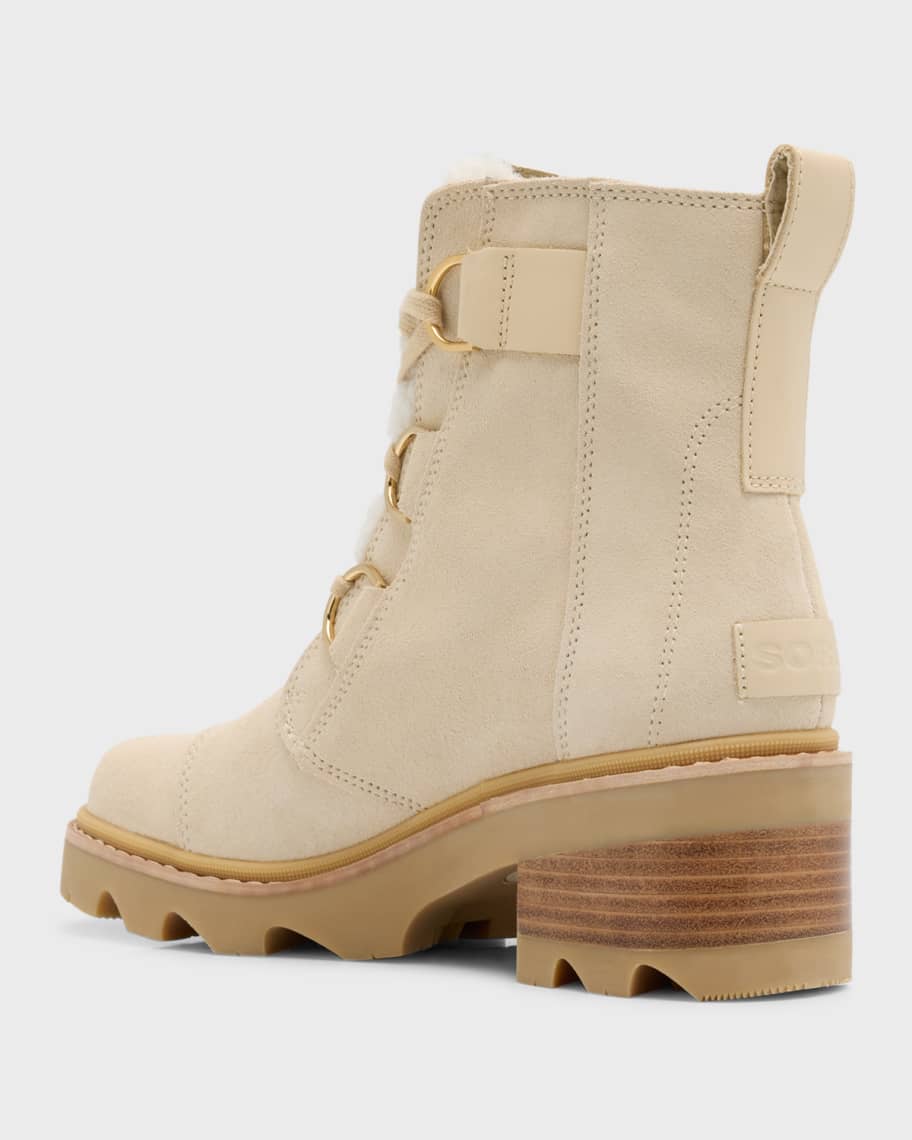 Image 3 of 6: Joan Suede Faux Fur Lace-Up Boots