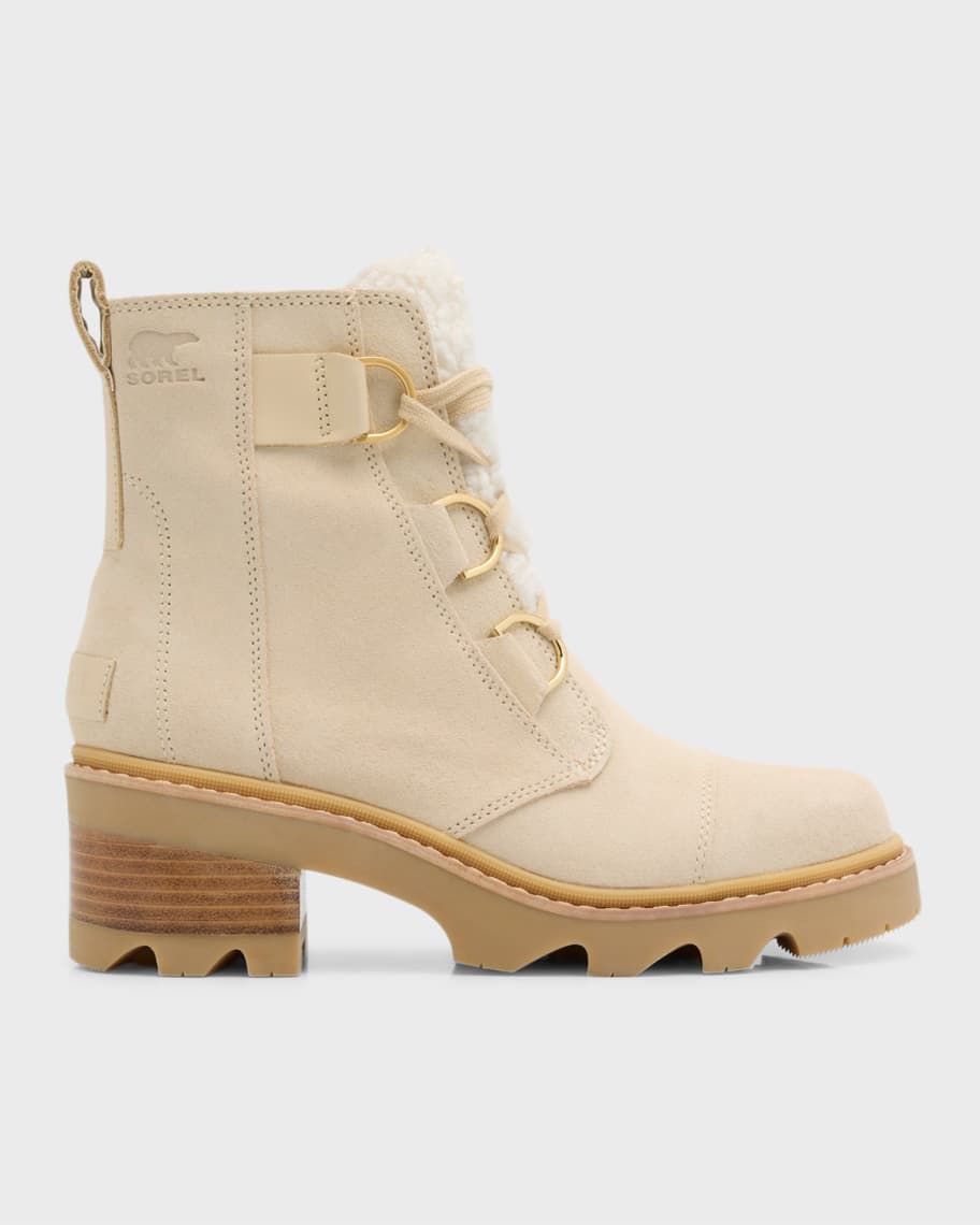 Image 1 of 6: Joan Suede Faux Fur Lace-Up Boots