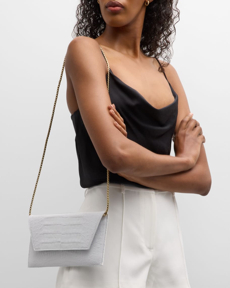 Image 2 of 6: Belen Crocodile Clutch Bag