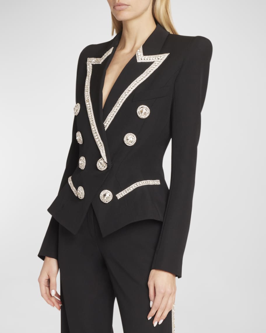 Balmain Embroidered 8-Button Double-breasted Jacket | Neiman Marcus