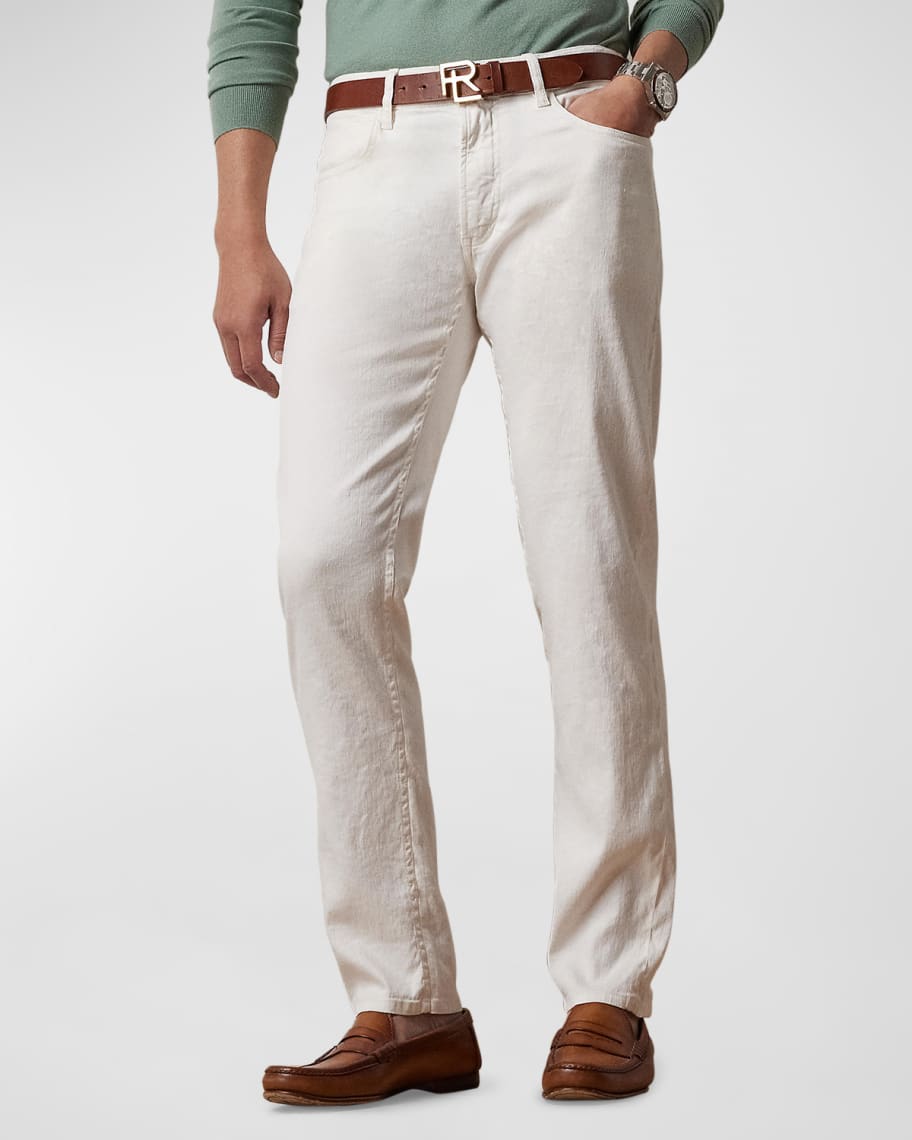 Image 1 of 6: Men's Linen-Cotton Slim Jeans