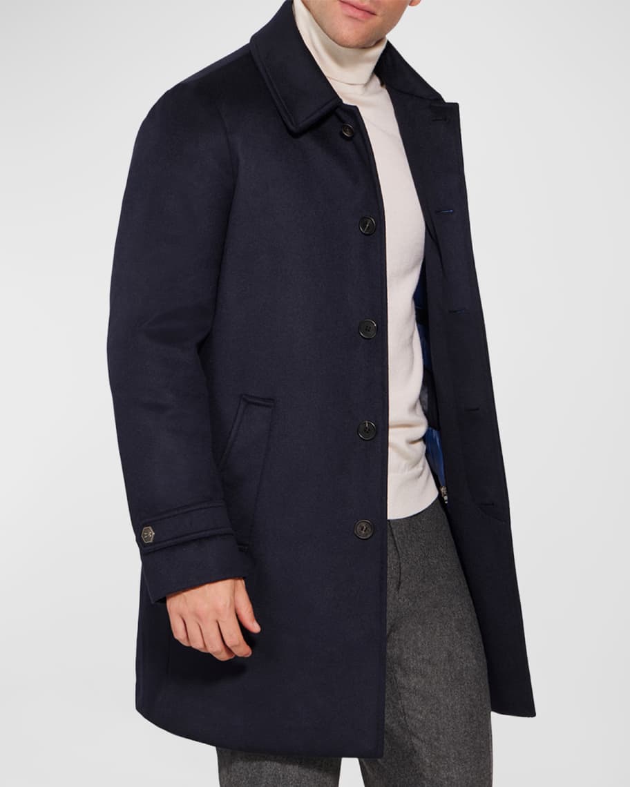 Norwegian Wool Men's Cashmere Euro Coat with Detachable Bib | Neiman Marcus