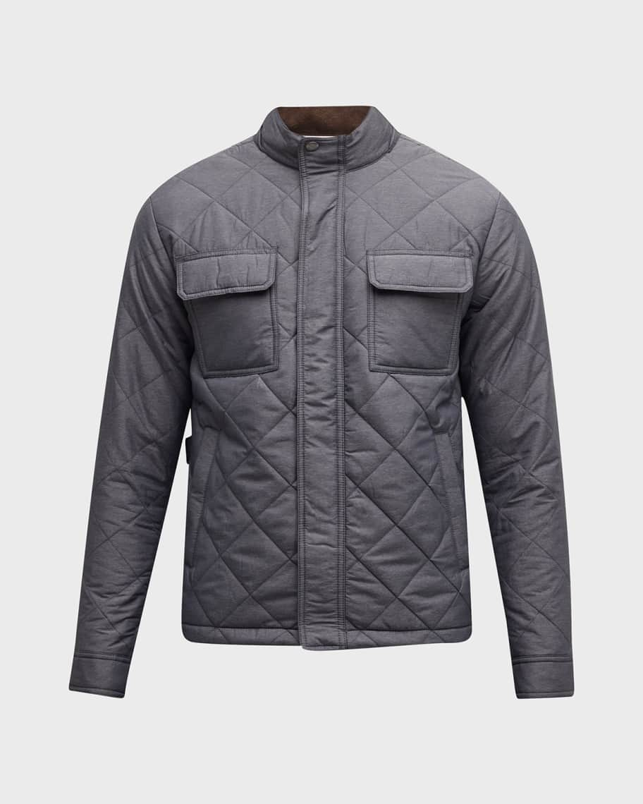 Peter Millar Men's Norfolk Quilted Bomber Jacket | Neiman Marcus