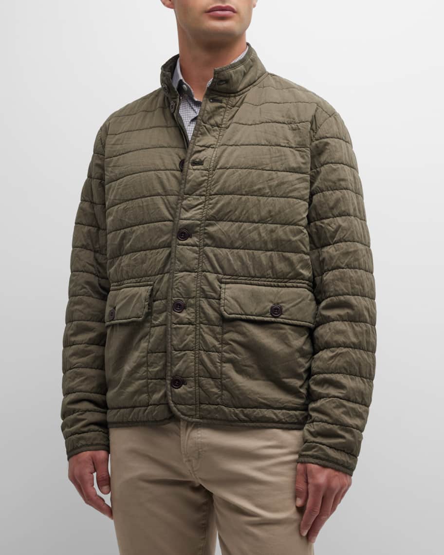 Peter Millar Men's Greenwich Quilted Bomber Jacket Neiman Marcus