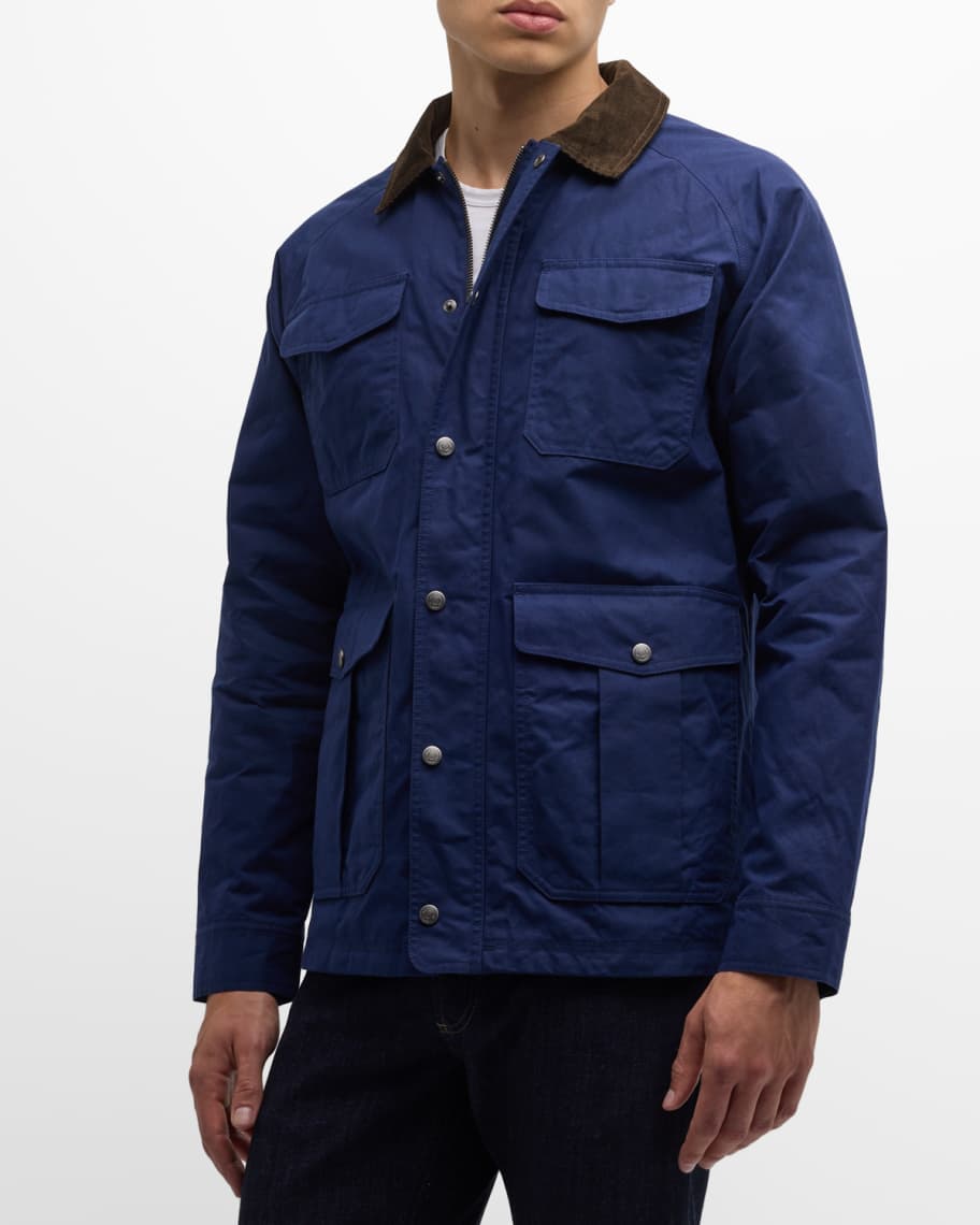 Peter Millar Men's Waxed Cotton Field Jacket | Neiman Marcus