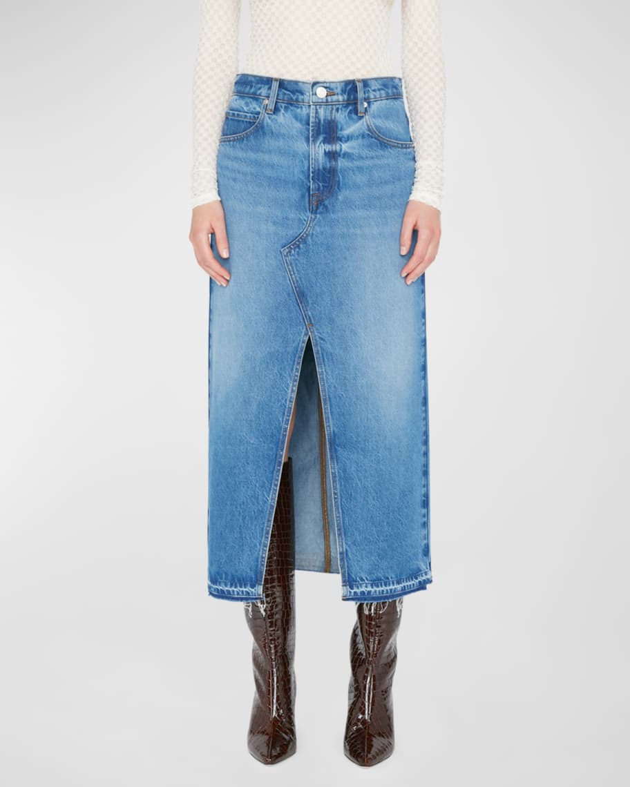 FRAME The Midaxi Denim Skirt | Neiman Marcus