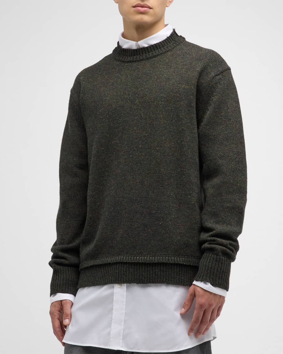 Maison Margiela Men's Melange Wool-Blend sweater | Neiman Marcus
