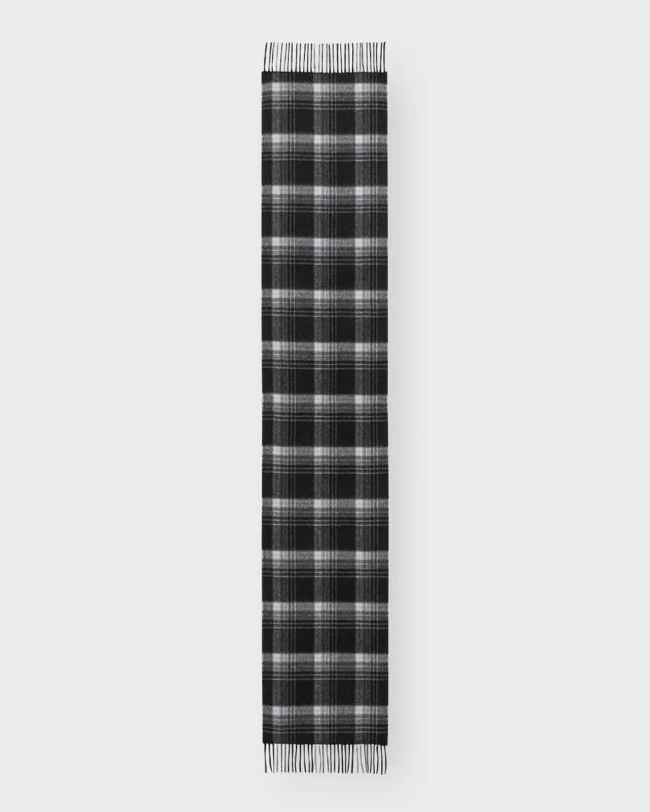 Neiman Marcus Men's Cashmere Plaid Windowpane Scarf | Neiman