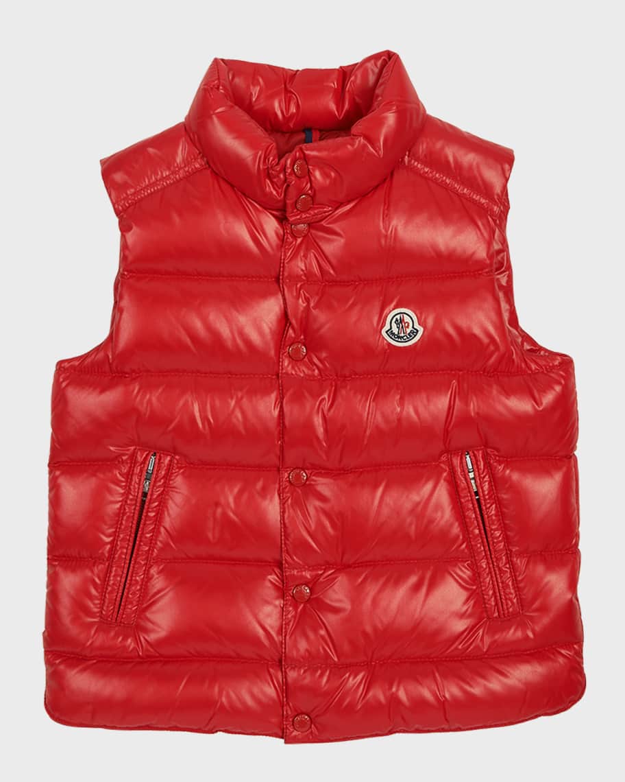 Moncler Kid's Tib Logo Quilted Vest, Size 4-6 | Neiman Marcus