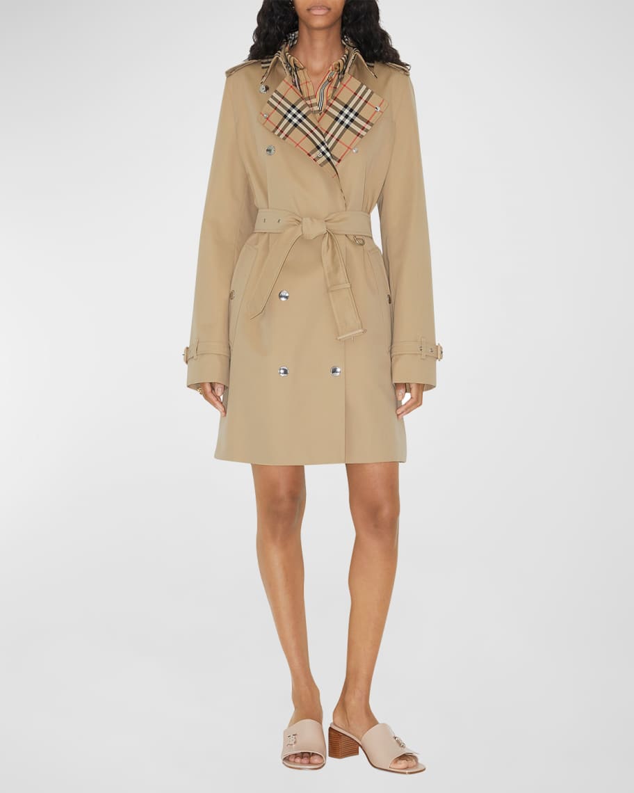 Burberry Montrose Check-Lined Trench Coat | Neiman Marcus