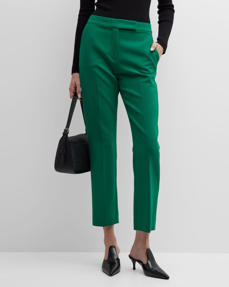 Nepeta wool-blend crêpe pants in red - Max Mara