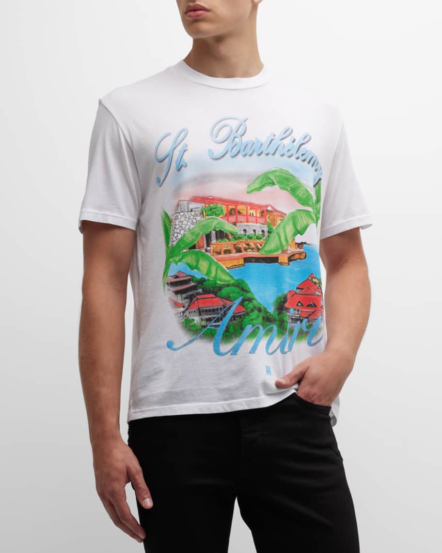 Amiri Eden Rock Tシャツ ホワイト トロピカルグラフィック Amiri Men's Eden Rock Airbrush T-Shirt | Neiman Marcus