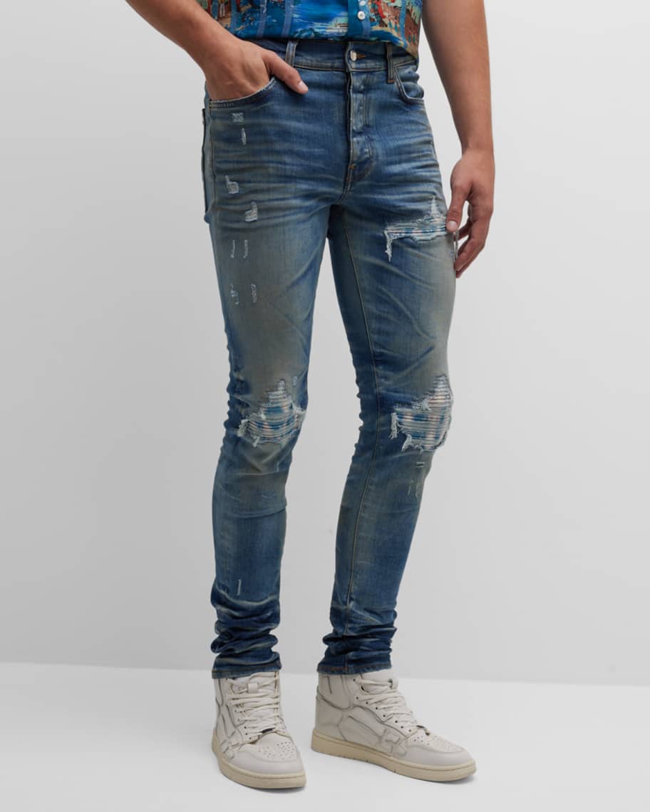 amiri mx1 ペイズリー 28 確実正規品 Amiri Men's Bleached MA Paisley MX1 Skinny Jeans | Neiman Marcus