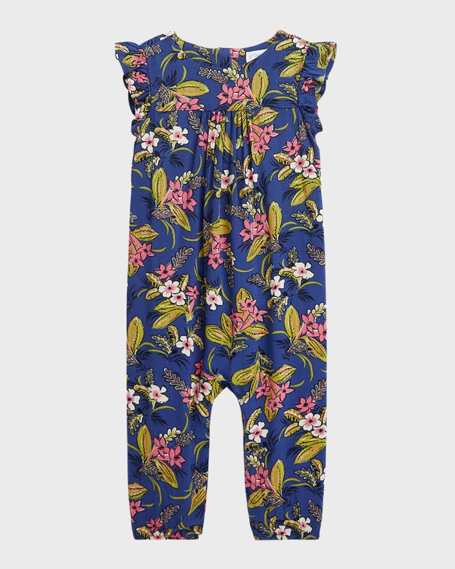 Ralph Lauren Childrenswear Girl's Tropical Floral-Print Jumpsuit, Size ...