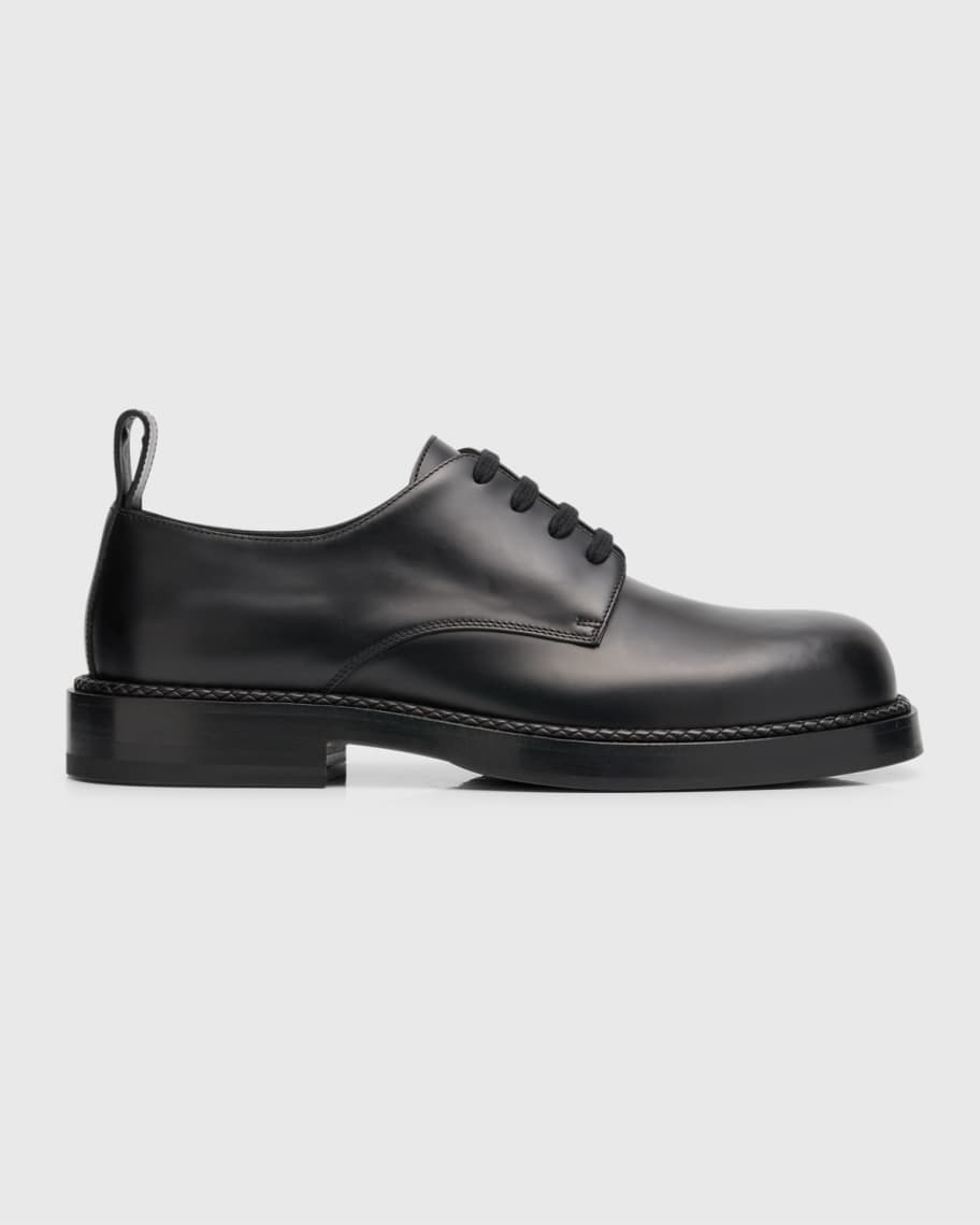 Bottega Veneta Men's Strut Leather Derby Shoes | Neiman Marcus