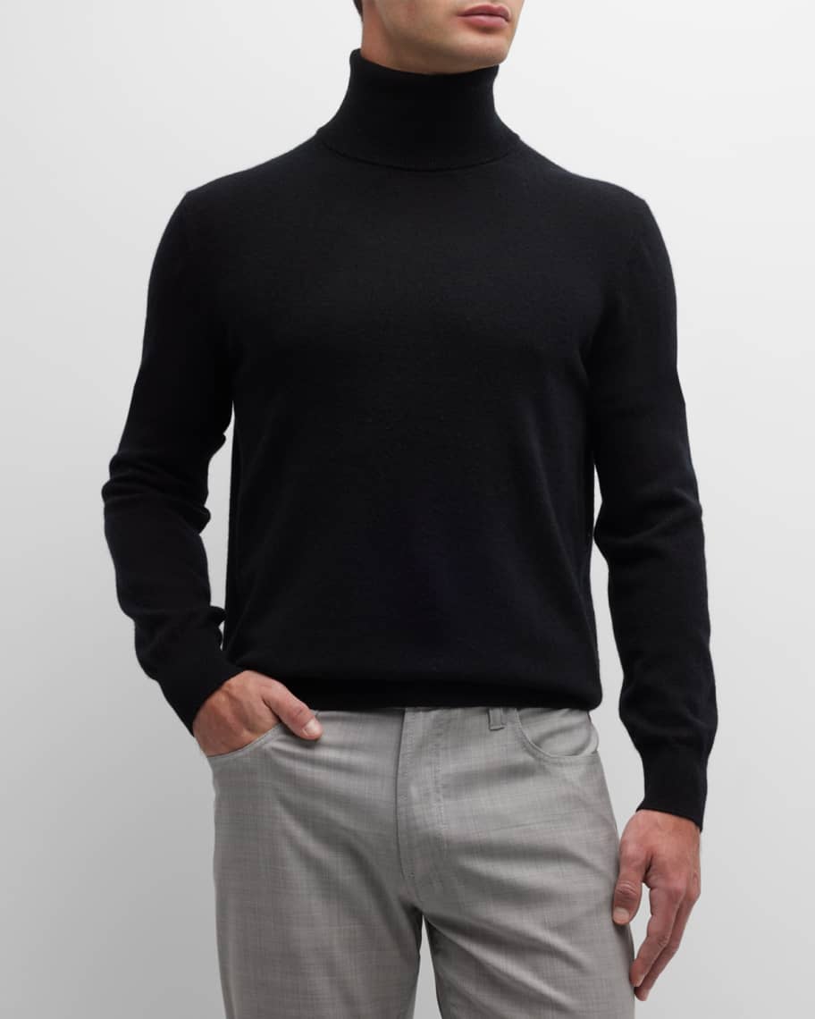 Neiman Marcus Cashmere Collection Men's Cashmere Turtleneck Sweater ...