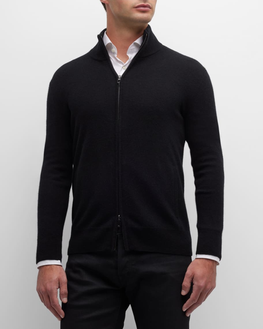 Neiman Marcus Cashmere Collection Men's Recycled Cashmere Full-Zip ...