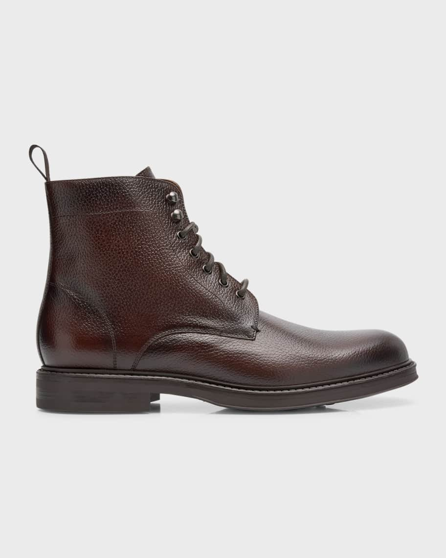 Aquatalia Men's Bernardo Weatherproof Leather Lace-Up Boots | Neiman Marcus