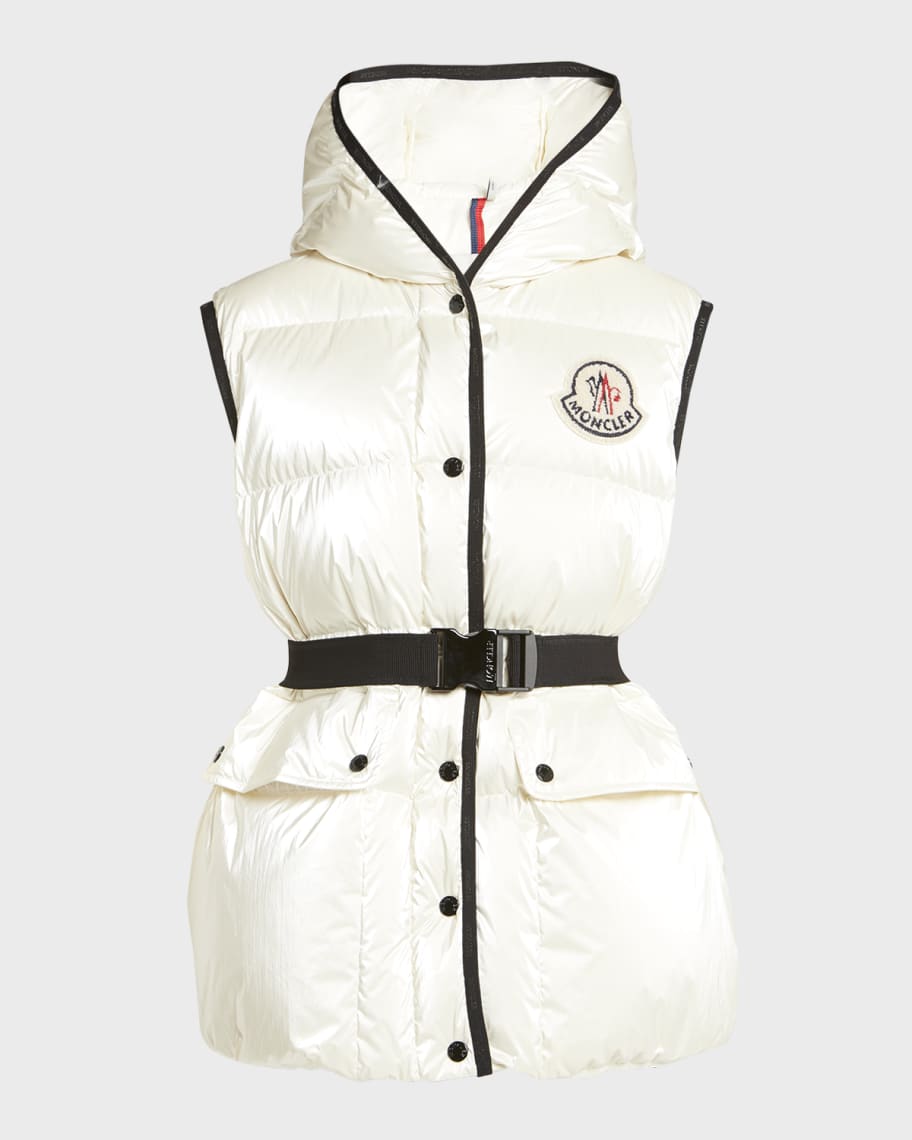 White puffer vest with fur hood new arrivals