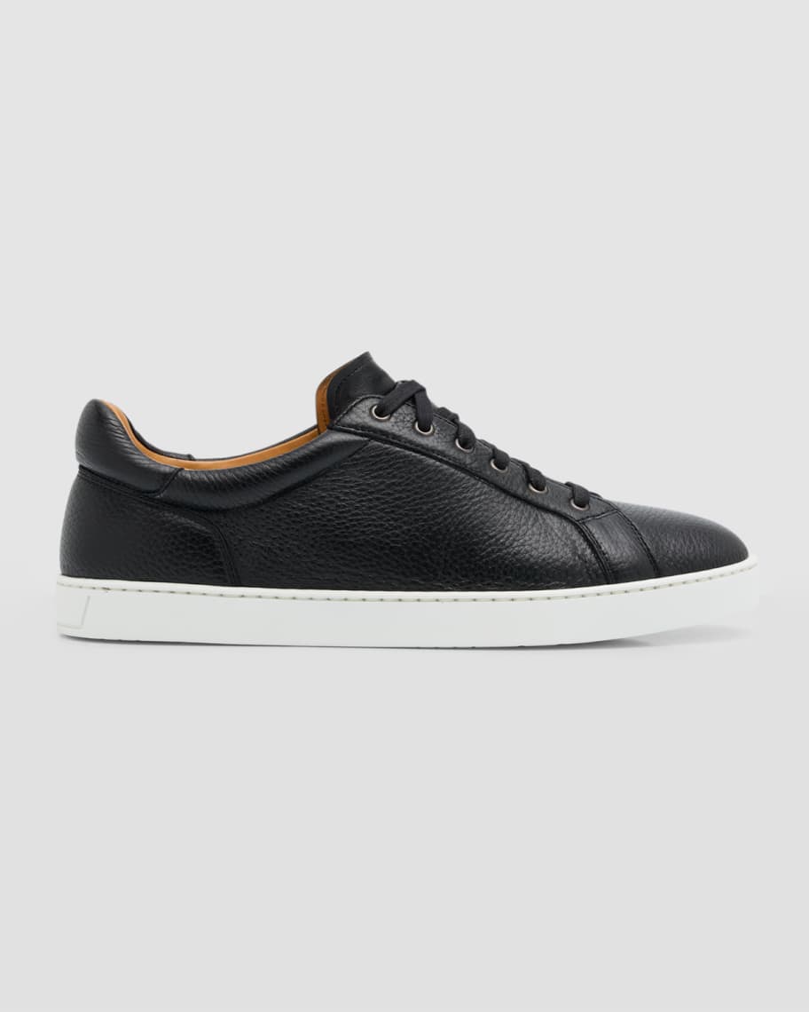 Magnanni Men's Leve Soft Leather Low-Top Sneakers | Neiman Marcus