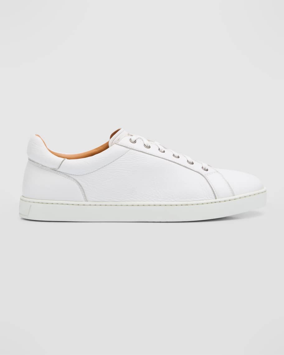 Magnanni Men's Leve Soft Leather Low-Top Sneakers | Neiman Marcus