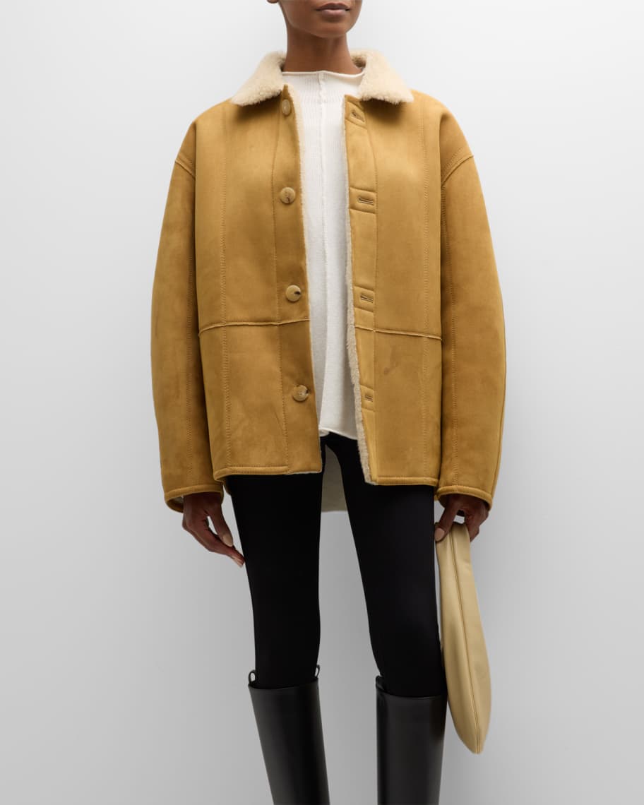 LE17SEPTEMBRE Reversible Faux-Fur Paneled Jacket | Neiman Marcus