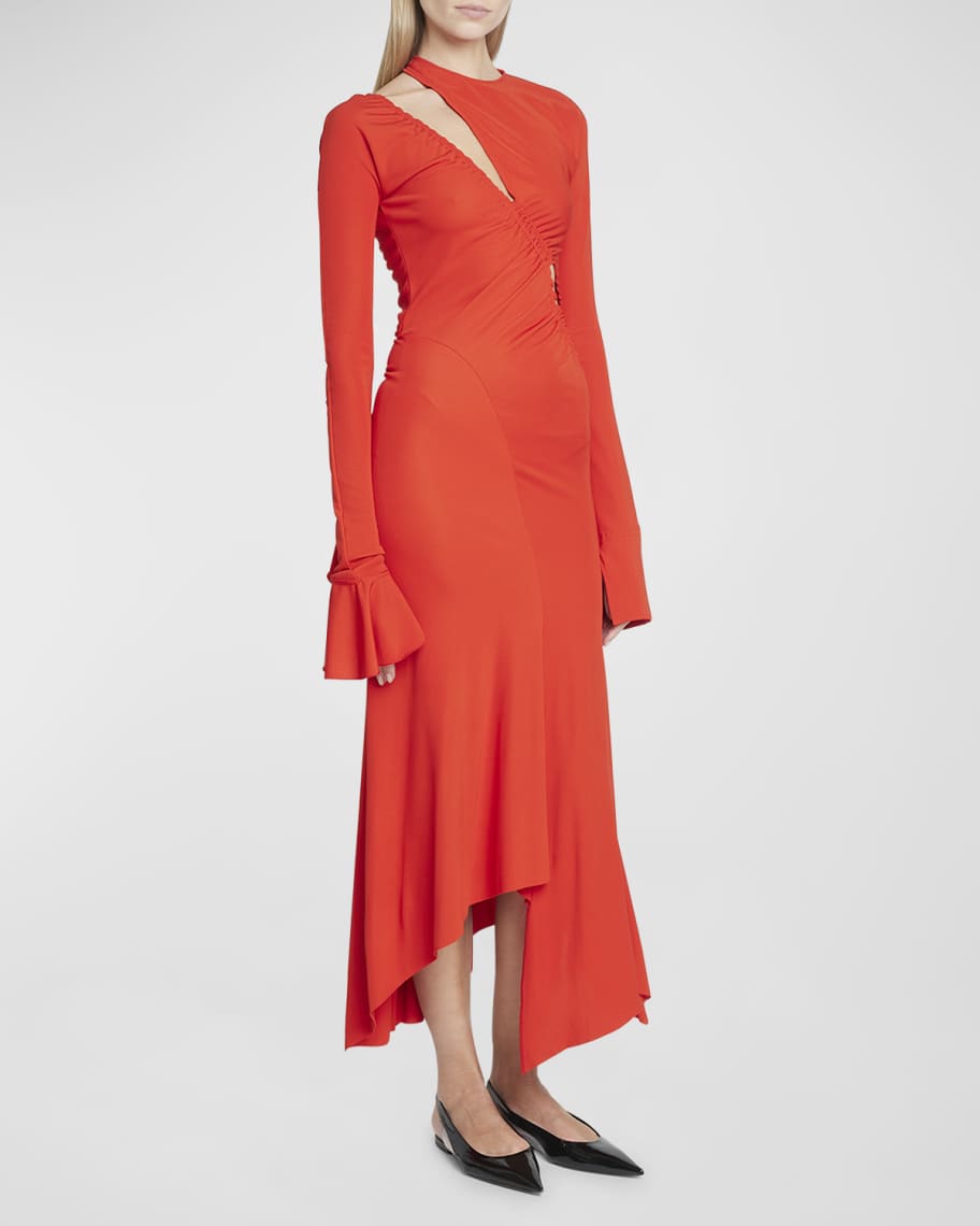Victoria Beckham Asymmetric Slash Jersey Dress | Neiman Marcus