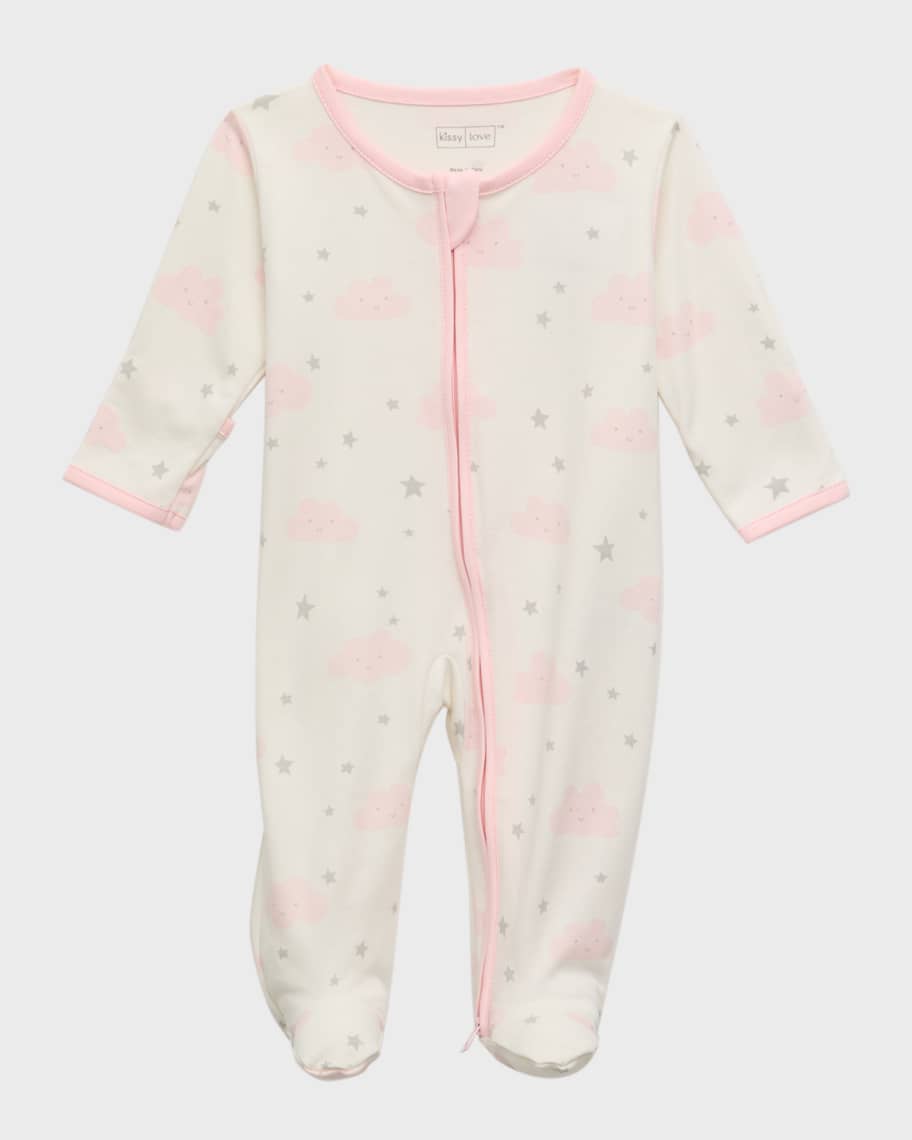Kissy Love by Kissy Kissy Girl's Breezy Clouds Zip Up Footie, Size