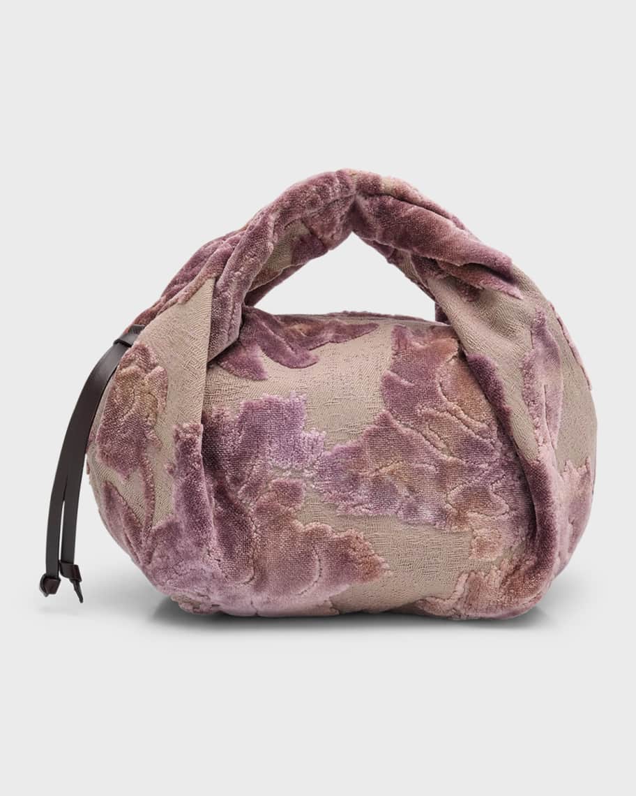 Dries Van Noten Twisted Small Flower Jacquard Top-Handle Bag