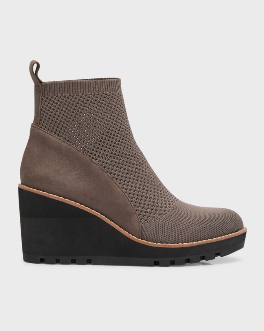 Eileen Fisher Quill Stretch Knit Wedge Booties Neiman Marcus