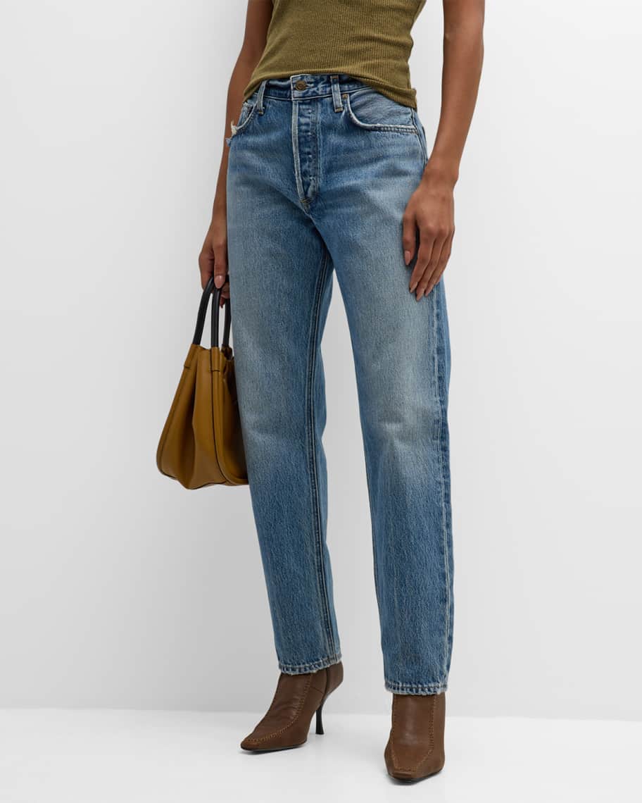 AGOLDE Parker Vintage Low Slung Straight Crop Jeans | Neiman Marcus