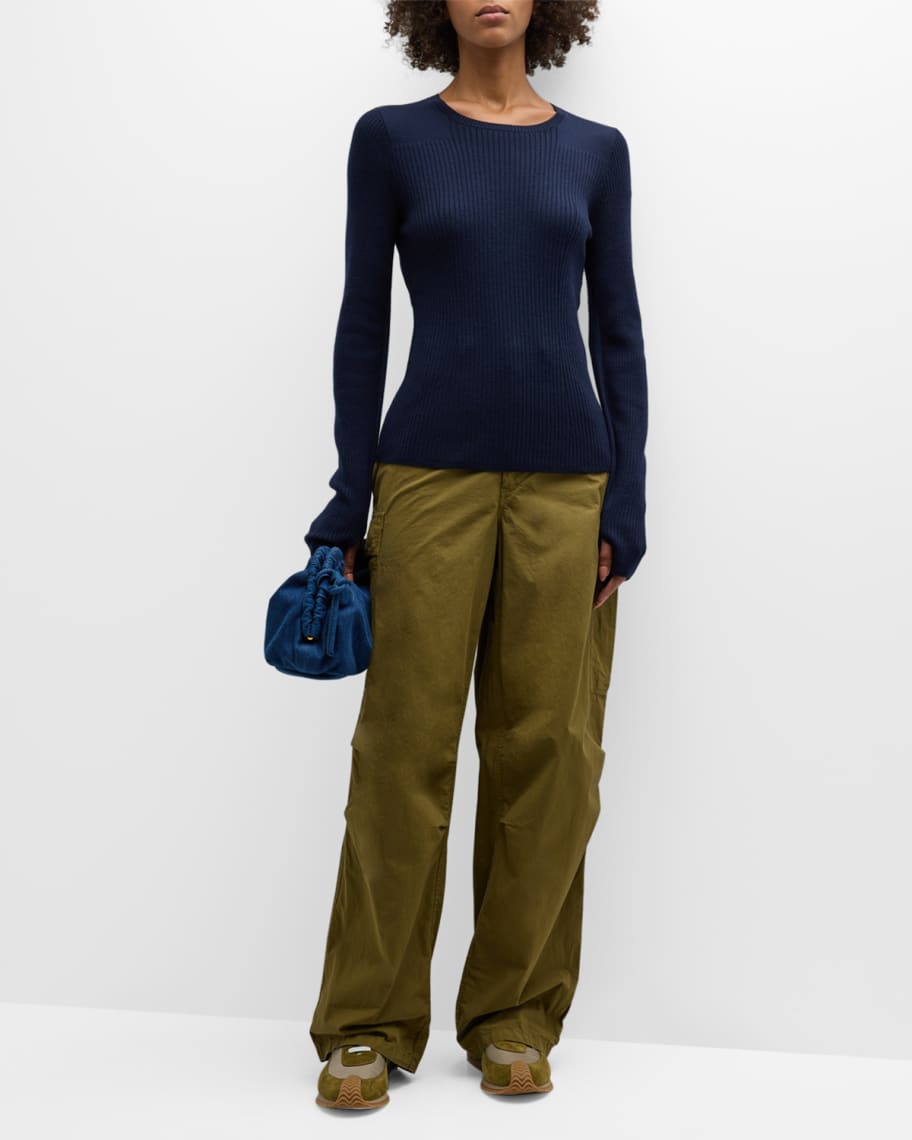 Image 2 of 6: Audrina Ribbed Crewneck Sweater
